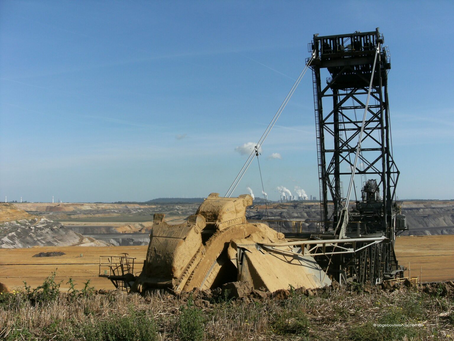 Wie funktionert ein Braunkohlentagebau Abgebaute Landschaft